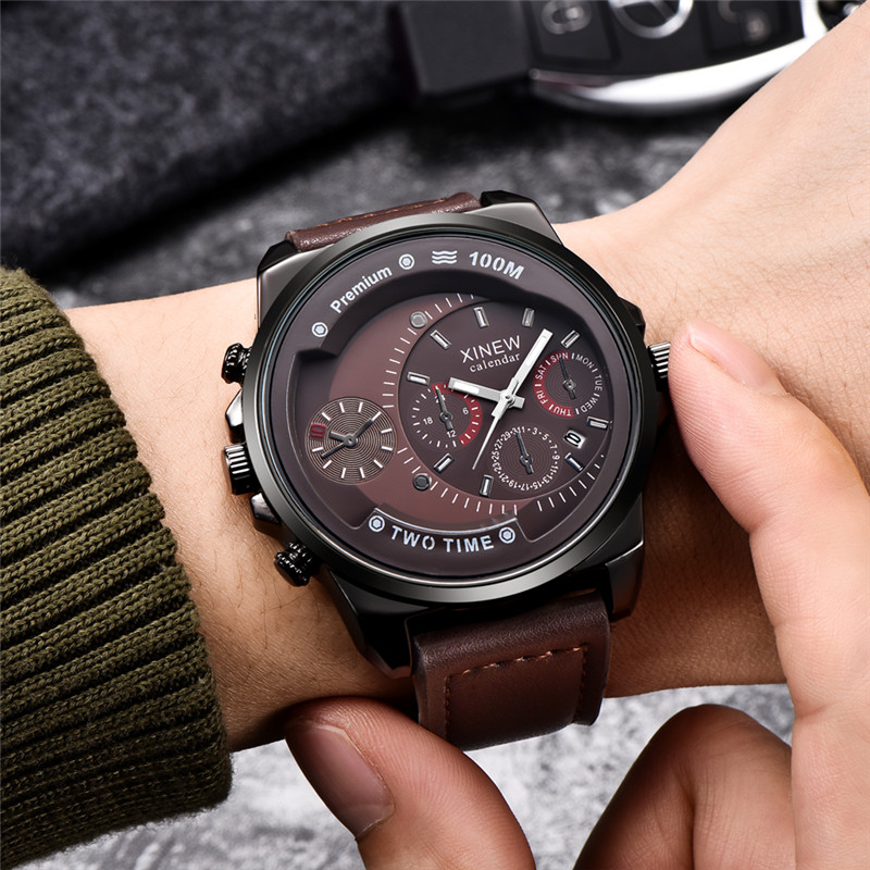Original XINEW Brand Men Watch – Leather Watch Band Men Bewertung und Preis