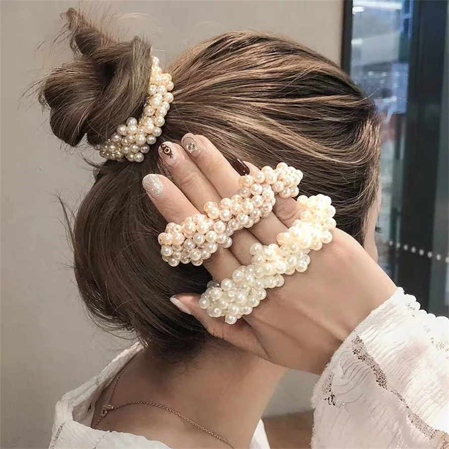 Woman Elegant Pearl Hair Ties  – Silicone Band Women Bewertung und Preis