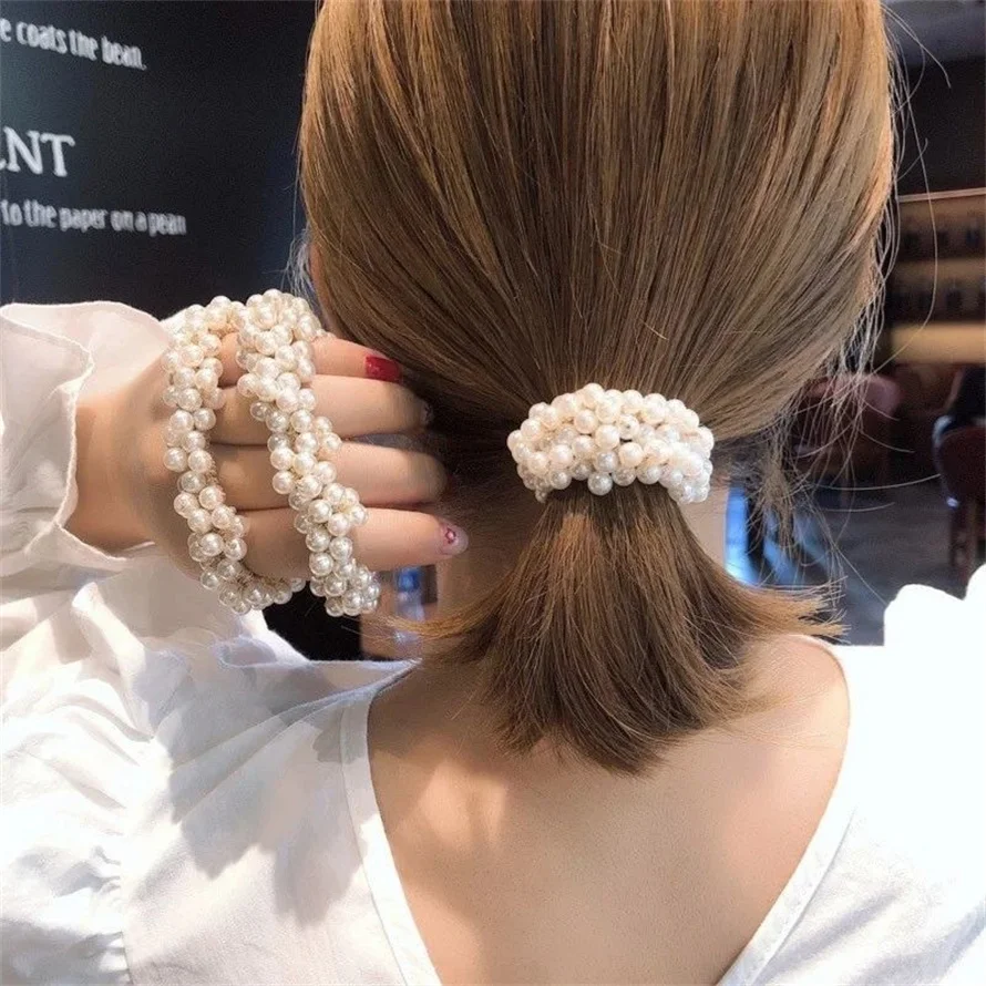 Woman Elegant Pearl Hair Ties  – Silicone Band Women Bewertung und Preis