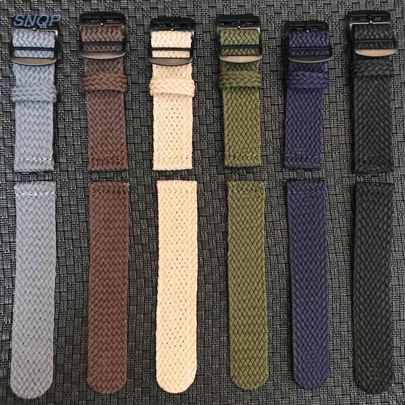 20mm 22mm Black Navy solid col – Perlon Strap Woven Bewertung und Preis
