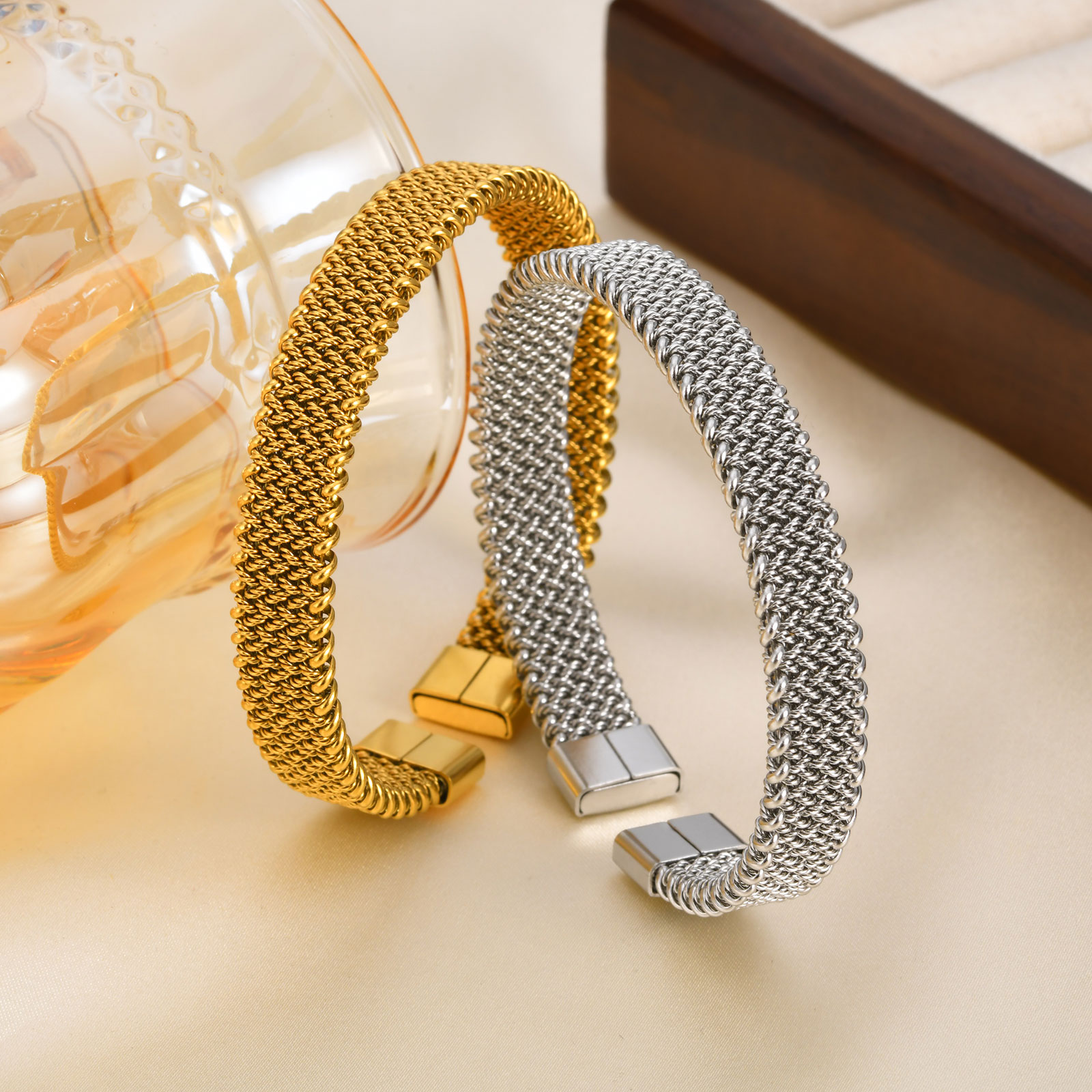 10mm Braided Stretch Strap Ope – Mesh Strap Metal Bewertung und Preis
