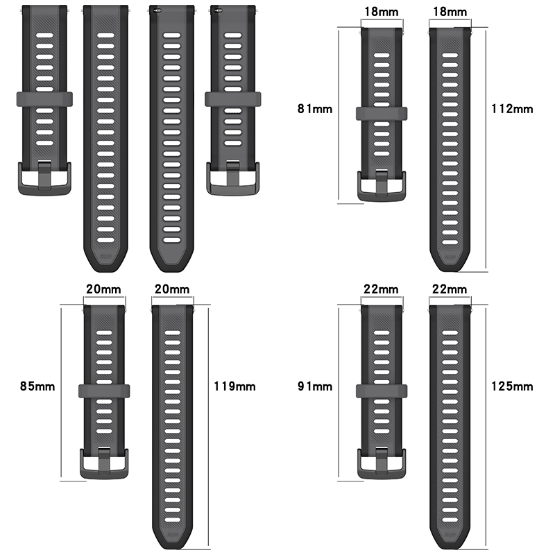 22mm 20mm 18mm Texture Silicon – Silicone Watch Band 22Mm Bewertung und Preis