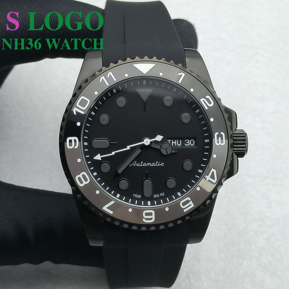 40MM NH36 Watch Black Men's St – Stainless Bracelet Diver Bewertung und Preis