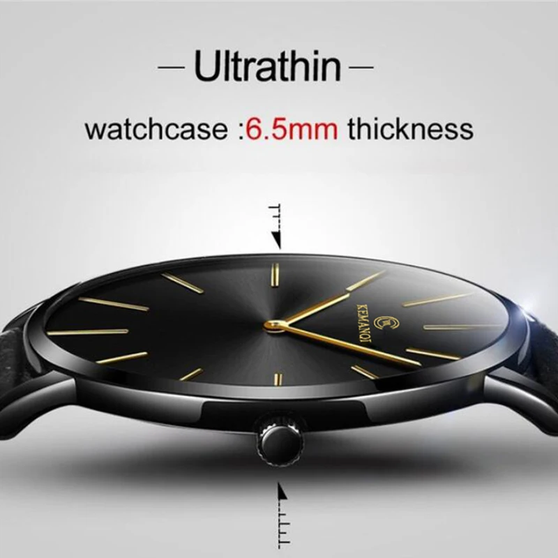 Fashion Ultra Thin Men's Quart – Leather Watch Band Men Bewertung und Preis