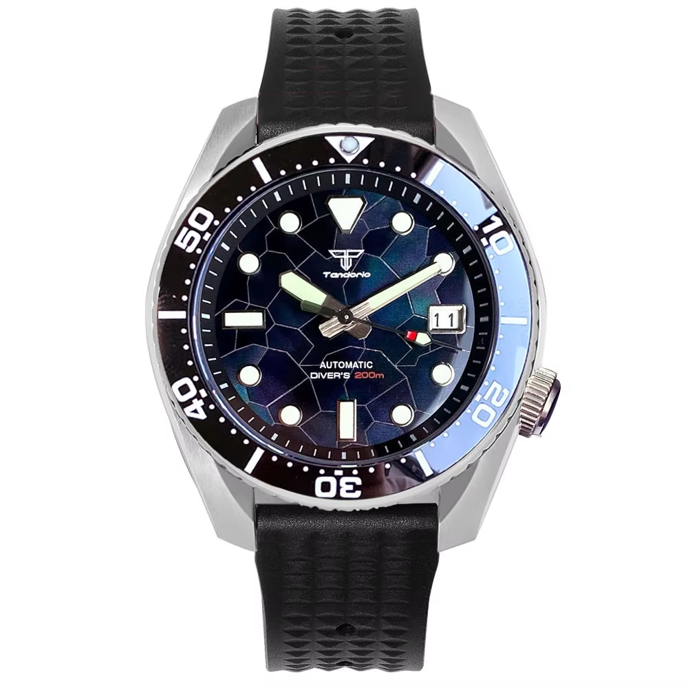 Tandorio 42.5mm Japan NH35A Au – Rubber Strap Diver Bewertung und Preis