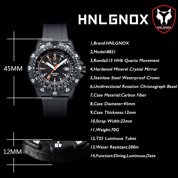 Hnlgnox Mens Pilot Watches Spo – Rubber Strap Diver Bewertung und Preis