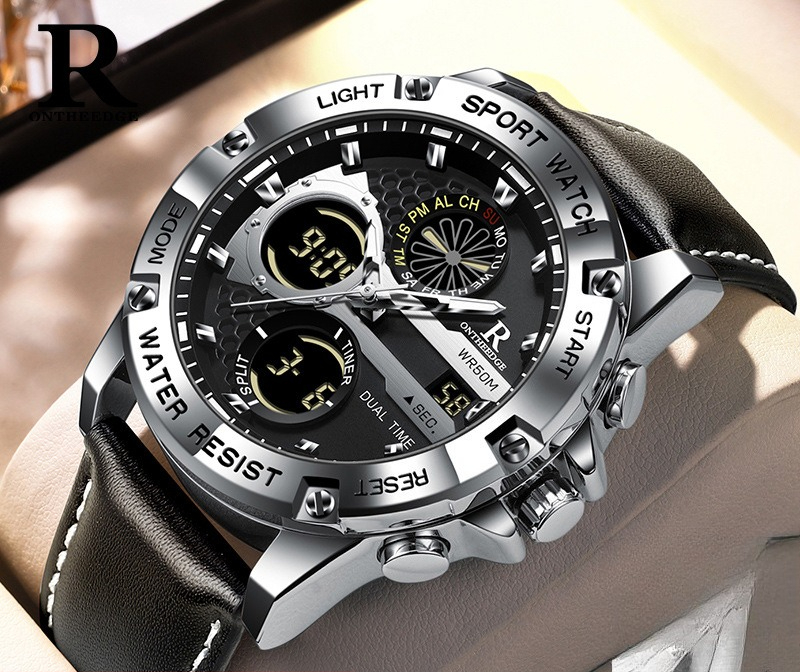 Fashion Men’s Big Face Quartz  – Leather Watch Band Men Bewertung und Preis