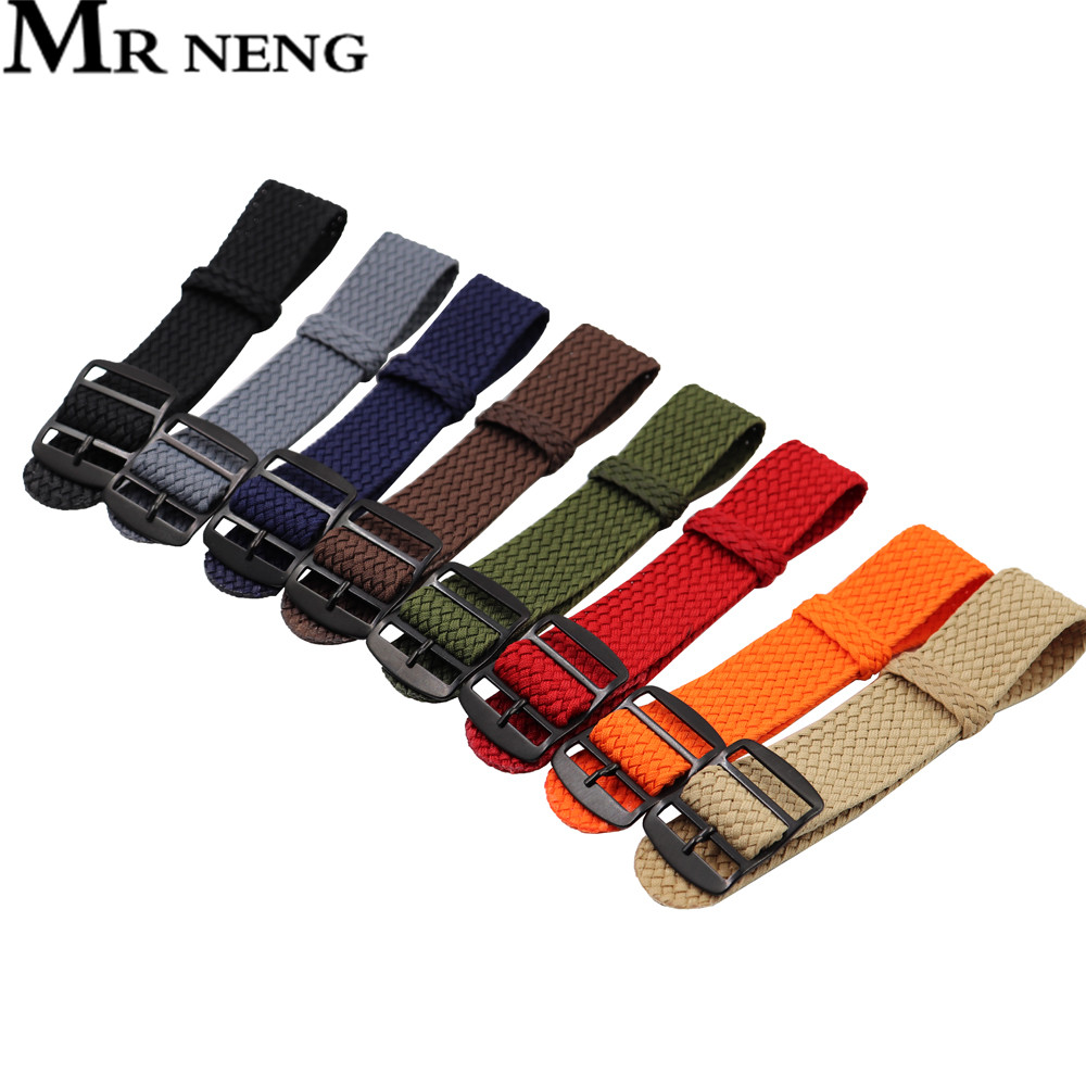18mm 20mm 22mm Solid color For – Perlon Strap Woven Bewertung und Preis