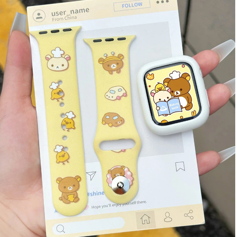 Cute Rilakkuma Print Silicone  – Silicone Band Women Bewertung und Preis