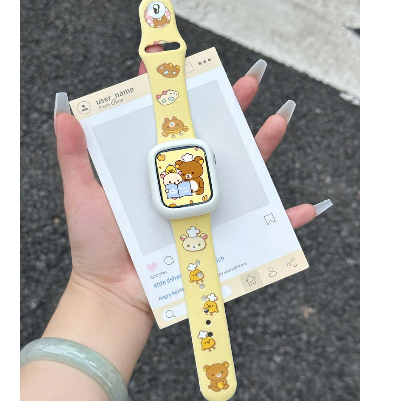 Cute Rilakkuma Print Silicone  – Silicone Band Women Bewertung und Preis