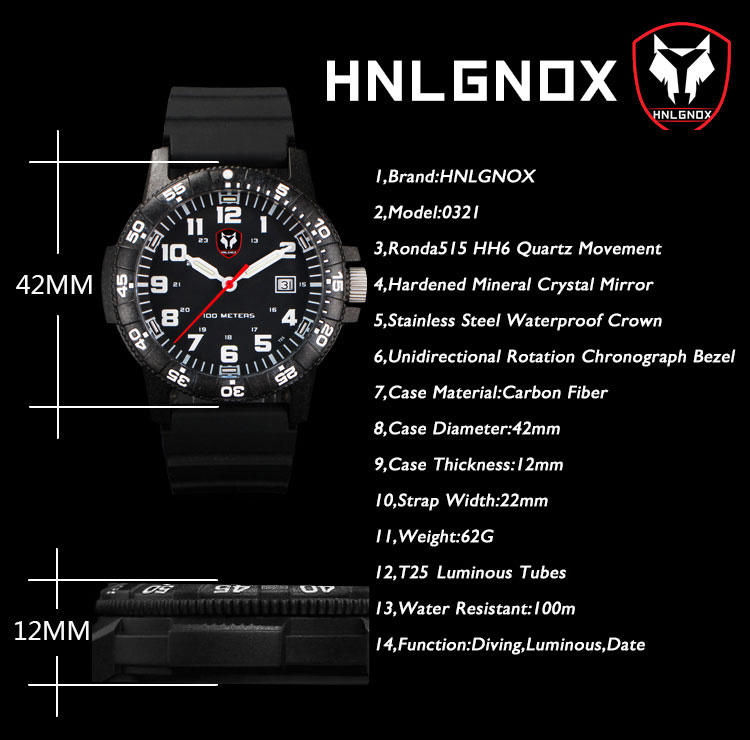 Hnlgnox Mens Pilot Watches Spo – Rubber Strap Diver Bewertung und Preis