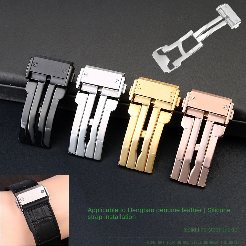 18 22mm Solid Stainless Steel  – Leather Watch Band Men Bewertung und Preis