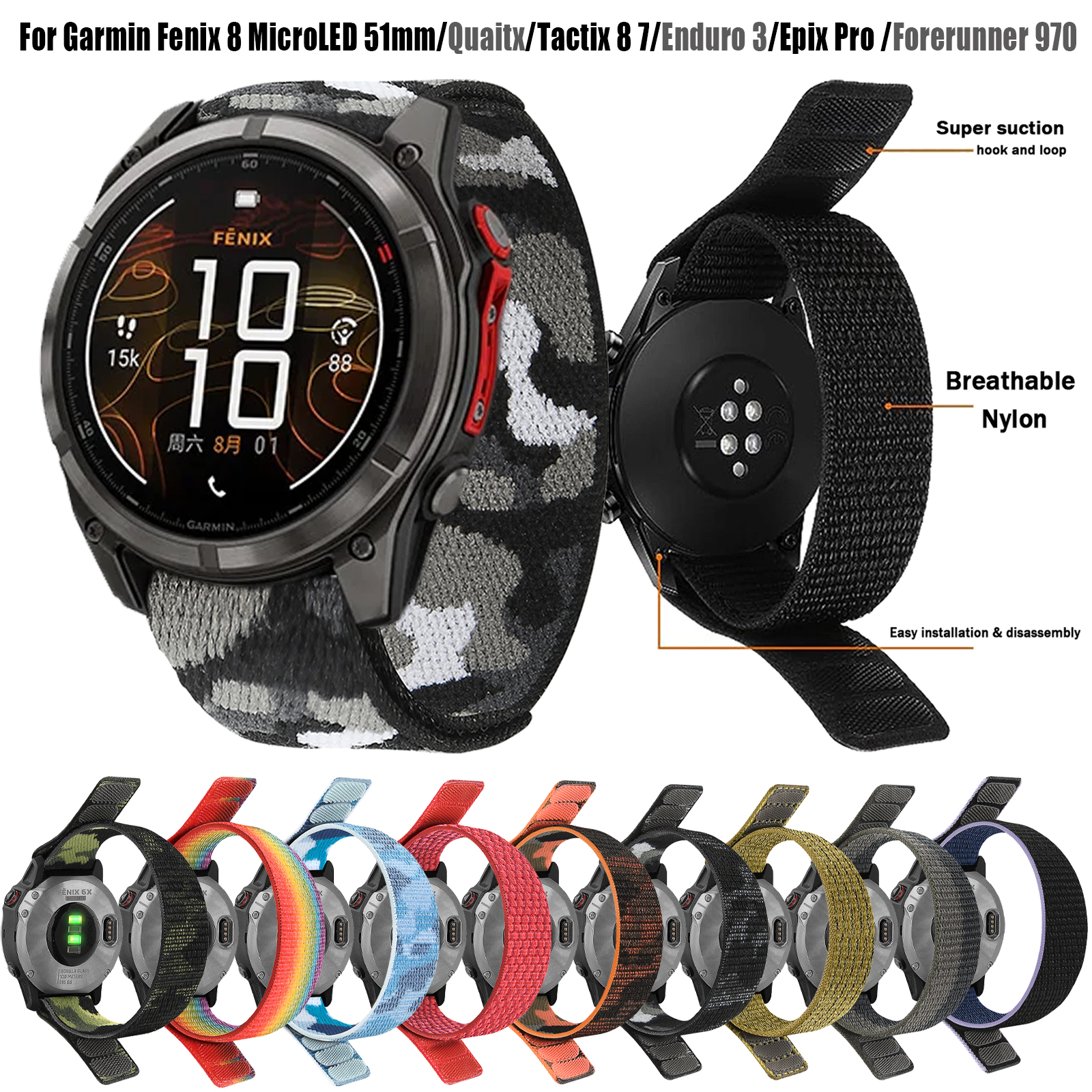 22mm 26mm Nylon QuickFit Strap – Sport Loop Velcro Bewertung und Preis
