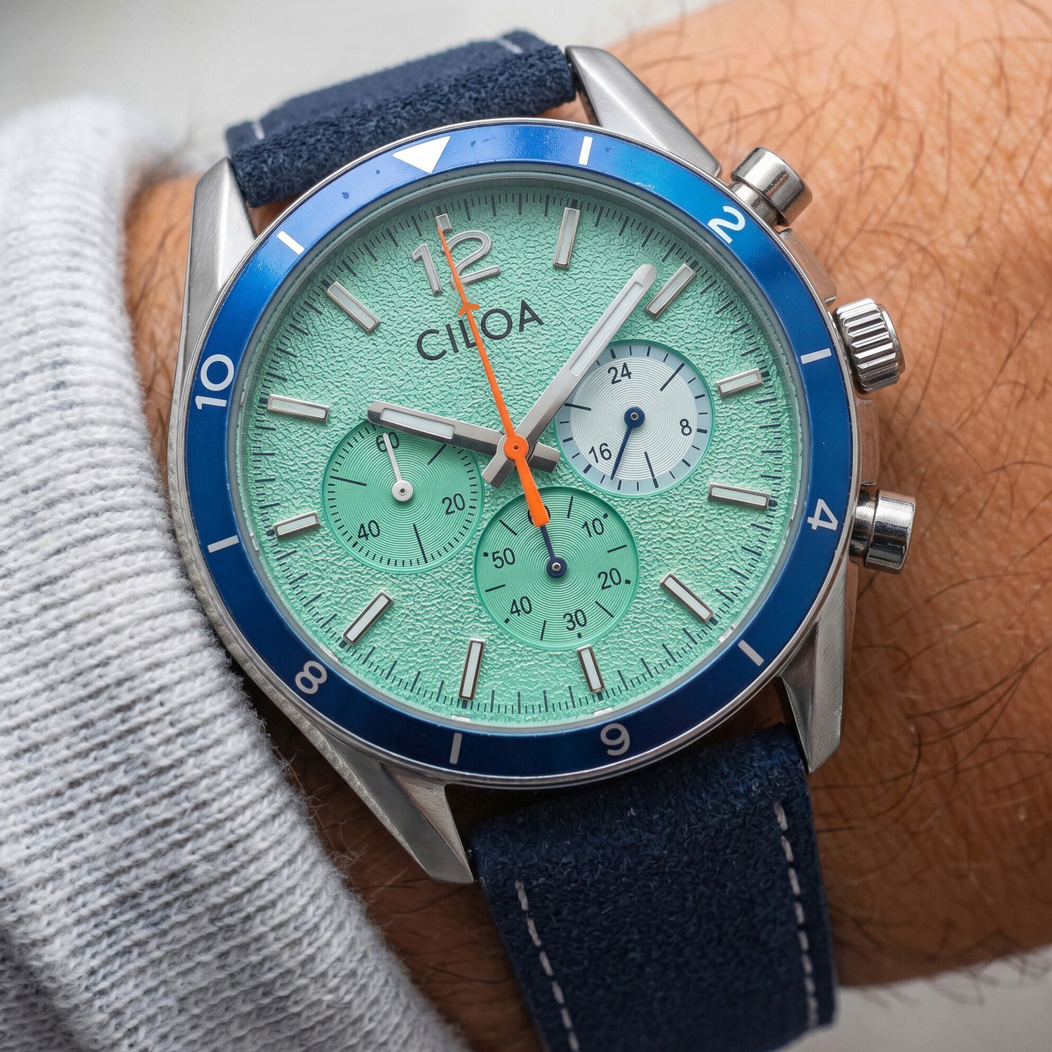 CILOA Men's Chronograph Watch  – Suede Strap Watch Bewertung und Preis