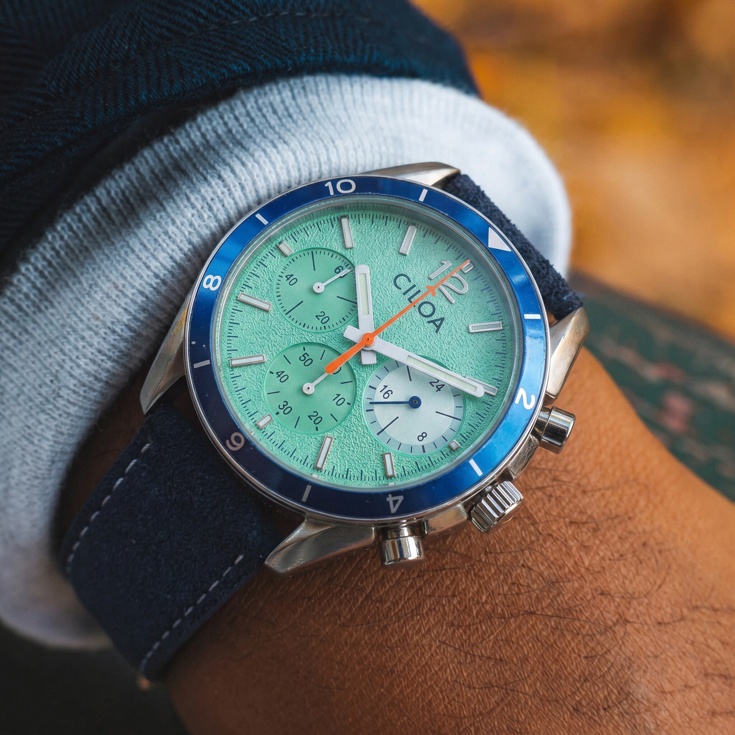 CILOA Men's Chronograph Watch  – Suede Strap Watch Bewertung und Preis