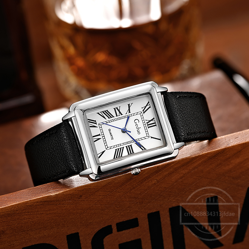 New Fashion Designer Rectangle – Leather Watch Band Men Bewertung und Preis