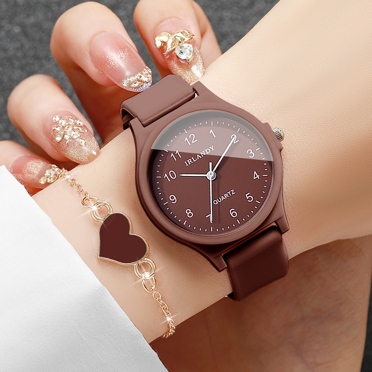 2PCS Fashion Arabic Dial Women – Silicone Band Women Bewertung und Preis