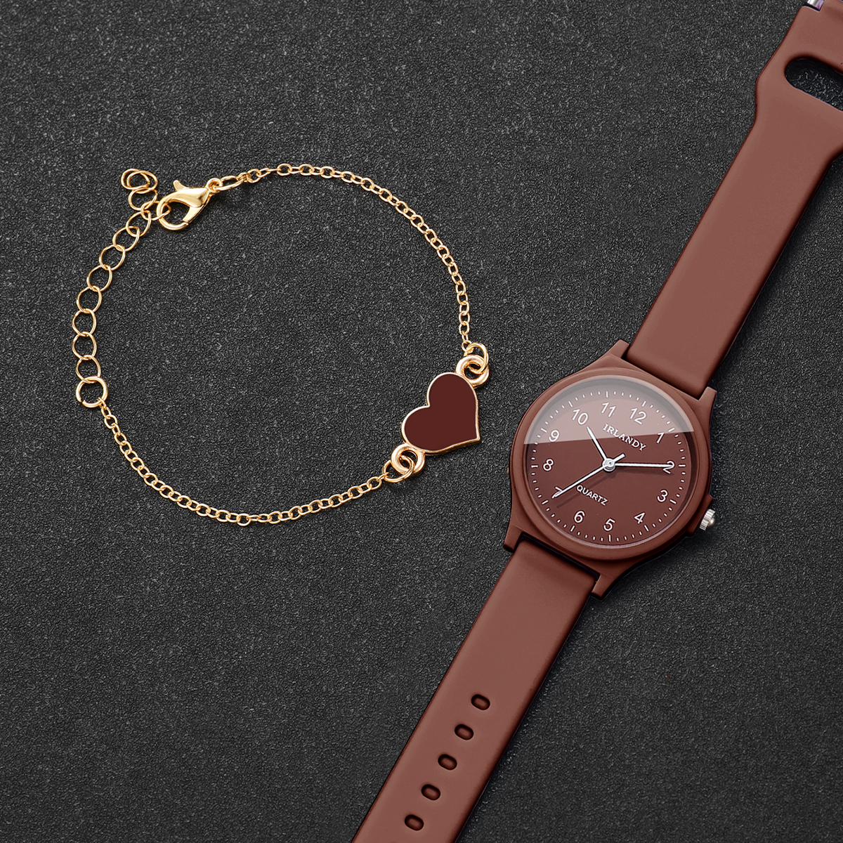 2PCS Fashion Arabic Dial Women – Silicone Band Women Bewertung und Preis