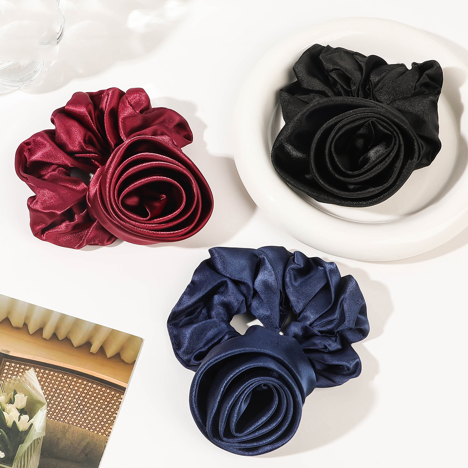 Korean Women Rose Elastic Hair – Silicone Band Women Bewertung und Preis