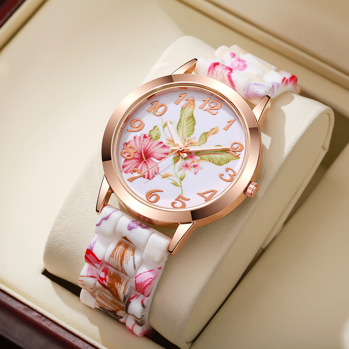 Fashion Flowers Printed Women  – Silicone Band Women Bewertung und Preis