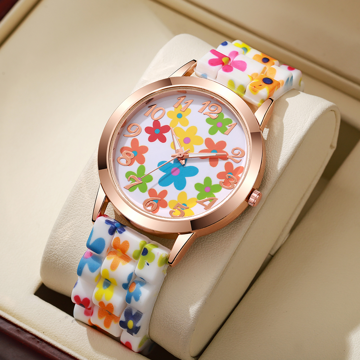 Fashion Flowers Printed Women  – Silicone Band Women Bewertung und Preis