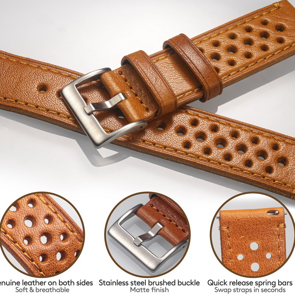 Hemsut Cowhide Watch Band Quic – Leather Strap Quick Release Bewertung und Preis